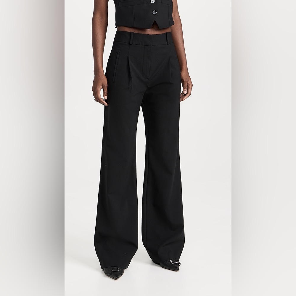 NWOT Veronica Beard Size 8 Ollie High Waist Wide Leg Pants - Black - Picture 3 of 12